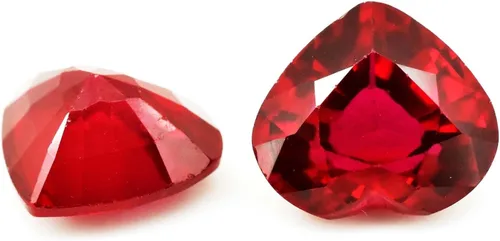Vista 5 de Ramagems Madagascar - Piedra preciosa suelta de rubí rojo natural para hacer joyas, corte de corazón, de 6 a 7 quilates cada uno, 2 pares