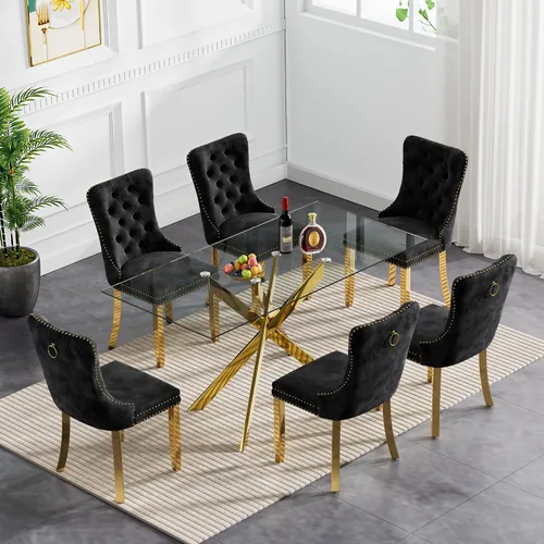 Vista 12 de HomVent Juego de mesa de comedor redonda de vidrio para 2, moderno juego de mesa y sillas de cocina de vidrio templado, juego de mesa de comedor