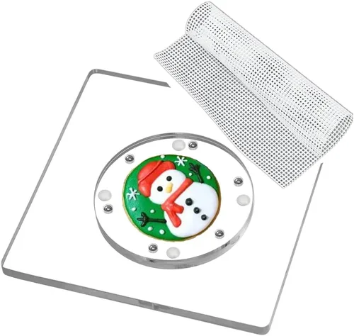 Vista 5 de CY craft Tocadiscos para decoración de galletas con alfombrilla de silicona antideslizante, tazas de pastel, azúcar, glaseado, herramientas