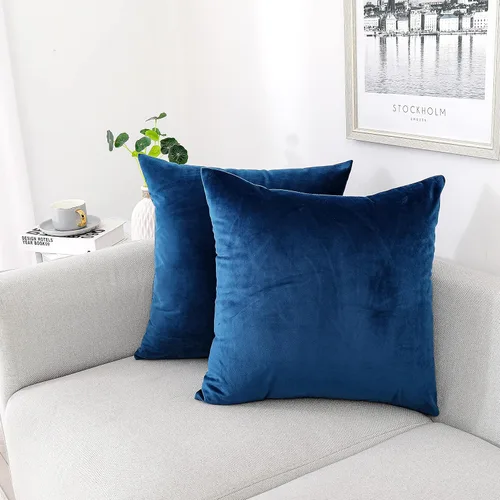 Vista 34 de NiNi ALL - Fundas de almohada decorativas de terciopelo 30x30 cm, paquete de 2 unidades, color azul bebé, suaves para sofá, dormitorio, sala