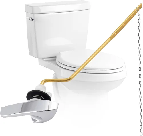 Vista 14 de Reemplazo universal de la manija del inodoro de oro cepillado, montaje lateral/ángulo Manija de inodoro compatible con Kohler