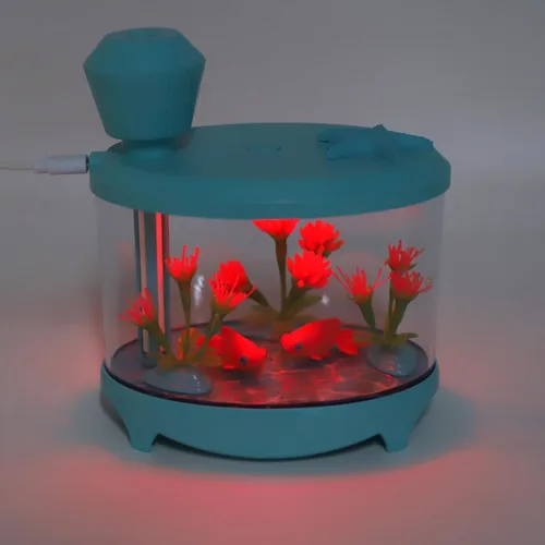 Vista 8 de Mini humidificador con niebla fría, humidificador pequeño para el hogar, automóvil, oficina, dormitorio, humidificadores USB silenciosos de Azul