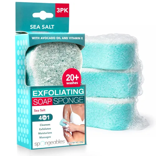 Vista 7 de Spongeables Gel de baño en una esponja de lavado de más de 20, sal marina, 1 unidad