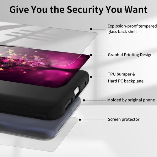 Vista 2 de Funda para Samsung Galaxy S22 Ultra con protector de pantalla, carcasa trasera de vidrio templado, silicona suave, protección completa resistente