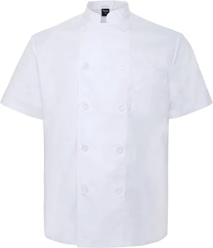 Vista 21 de TopTie - Bata de chef unisex de manga corta Negro