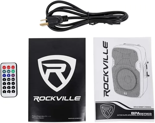 Vista 8 de Rockville BPA10 - Altavoz PA DJ Amplificado de 10 pulgadas y 400 W Pico con Bluetooth, reproductor USB/SD, radio FM, entradas XLR/RCA/1/4"/Aux