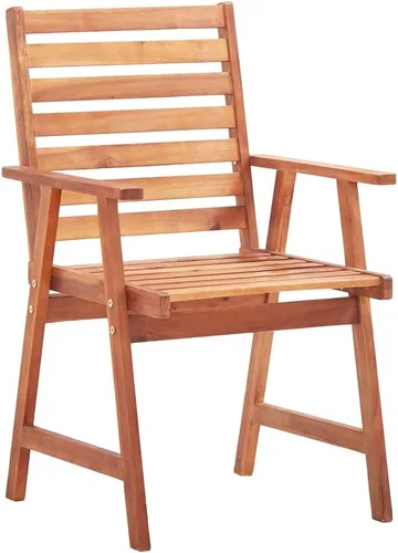 Vista 3 de Patio Dining Chairs 2 pcs with Cushions Solid Acacia Wood Dinning Room Outdoor Seating Outside Chairs Sillas para Comedor for Picnic Beach Courtyard