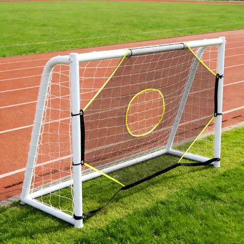 Vista 8 de Red de objetivo de portería de fútbol con 7 zonas brillantes de puntuación, ayuda de entrenamiento de tiro de fútbol, accesorio
