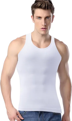 Vista 8 de Chaleco Adelgazante y Moldeador Corporal para Hombre, Camisetas de Compresión para Ginecomastia, Camisetas de Control Abdominal