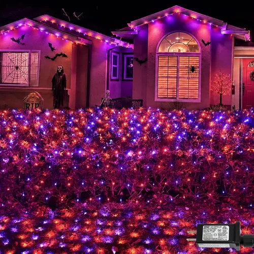 Vista 11 de 360 luces LED de red azul y blanco