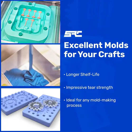 Vista 3 de Cast-a-Mold 30TF RTV - Resina epoxi de silicona líquida, 2 partes, kit de fabricación y fundición de moldes de joyería y jabón, ideal para moldura