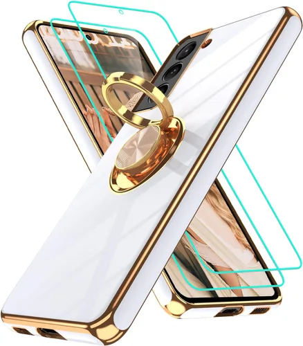 Vista 48 de Funda para Motorola Moto G 5G 2024: Funda Moto G Play 5G 2024 con 2 piezas de protectores de pantalla, soporte de anillo de rotación de 360°
