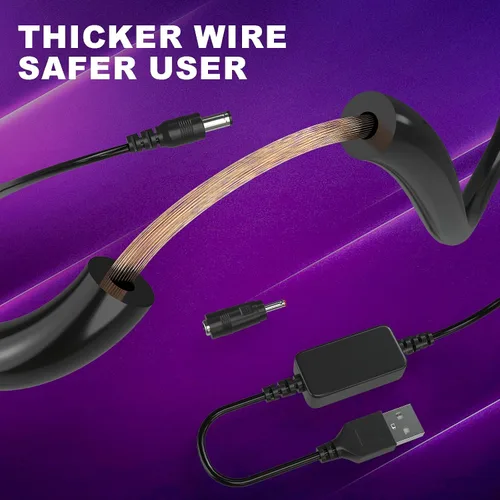 Vista 4 de DROK Adaptador USB a 9 V, convertidor de impulso de CC de 5 V a 9 V, 1,5 A, cable USB de 3.6 ft, convertidor elevador con conector CC macho de 0.217