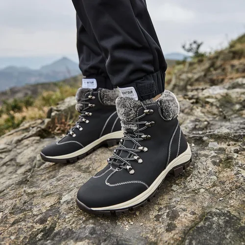 Vista 6 de Botas impermeables para el trabajo de senderismo para mujer botas tácticas de senderismo para la nieve de invierno botas de senderismo