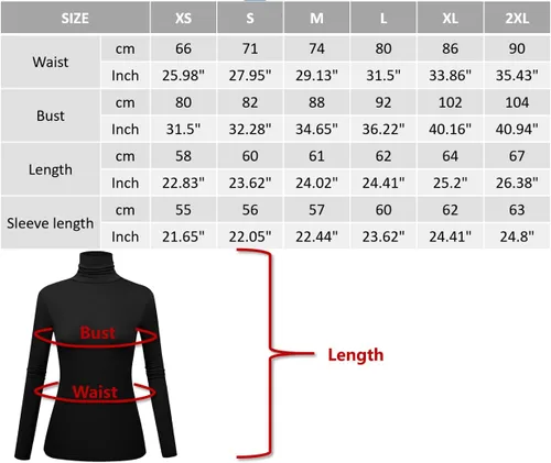Vista 6 de Camisas de manga larga con cuello alto para mujer, ajustadas, ligeras, capa base, tops casuales