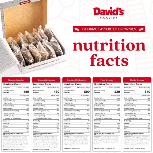 Vista 7 de David's Cookies Brownies surtidos en caja de cartón Disfruta de nuestros deliciosos, ideales para compartir bocadillos de brownie recién horneados