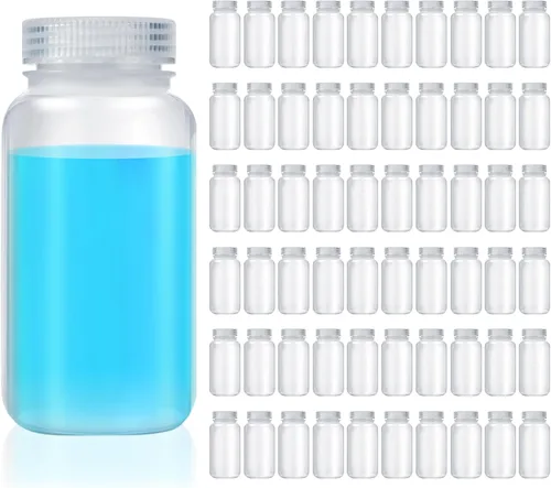 Vista 43 de Tatuo 6 piezas 30 ml 1 oz botellas de reactivo de polipropileno de plástico con tapas de rosca, envases de muestra transparentes de PP con tapa