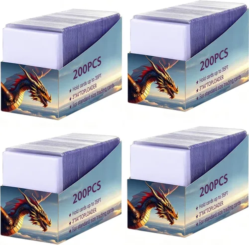 Vista 10 de 200 fundas para tarjetas de primera calidad para tarjetas intercambiables, protectores de plástico duro de calidad de archivo de 35 puntos
