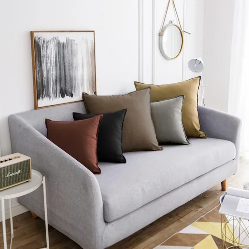 Vista 5 de Jeanerlor - Funda de cojín sólida de lino y algodón para decoración, de 18x18 pulgadas, funda de almohada especial para sofá, cama, silla