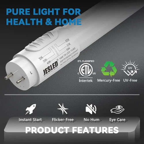 Vista 3 de JESLED Bombillas LED T8 de 4 pies, 6CCT seleccionables 3000K-6500K