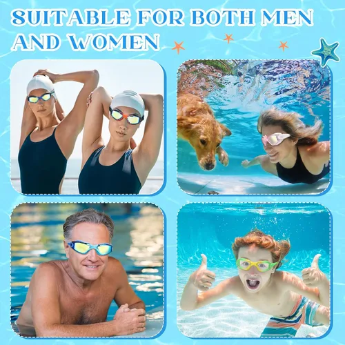 Vista 7 de Yexiya 30 pares de gafas de natación con clip nasal y tapones para los oídos, antiniebla, protección UV, sin fugas, visión amplia de verano