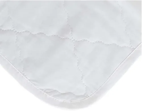 Vista 3 de QuickZip - Cubrecolchón plano impermeable para cuna, 100% algodón, color blanco, lujosamente suave. Combina perfectamente con las sábanas