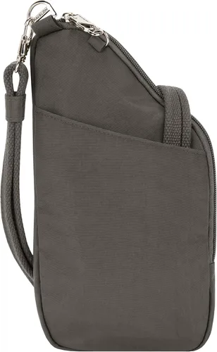 Vista 6 de Travelon Bolsa cruzada compacta antirrobo Essentials, Humo, Bolso bandolera