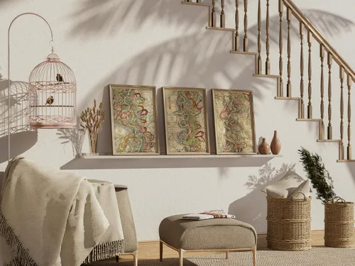 Vista 4 de Hoja 7-1944 Mapa del río Mississippi - Decoración de la casa del río Regalos de arte para pared - Póster Harold Fisk Ancient River Meander Alluvial