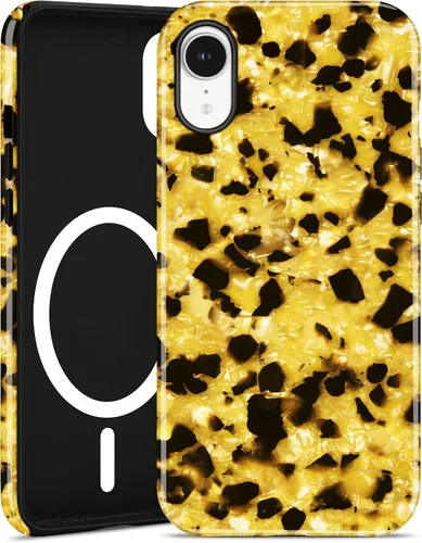 Vista 82 de Jusy Compatible con MagSafe Brown Tortoise Shell Print Phone Case para iPhone 7/8/SE, funda protectora magnética de lujo de TPU suave