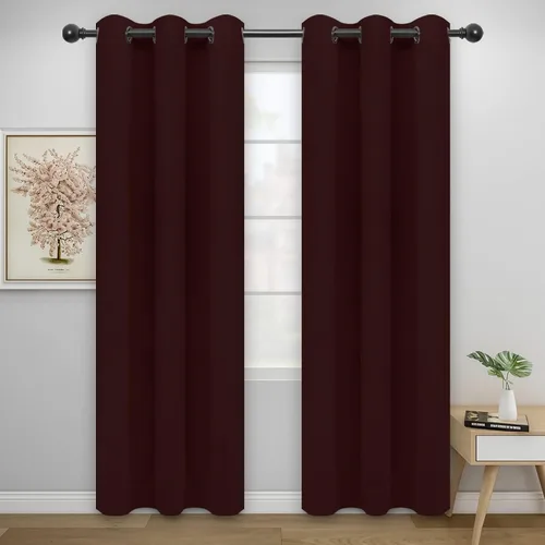 Vista 130 de Easy-Going - Cortinas opacas para dormitorio, aislamiento térmico sólido con ojales, cortinas de ventana para reducción de ruido, cortinas