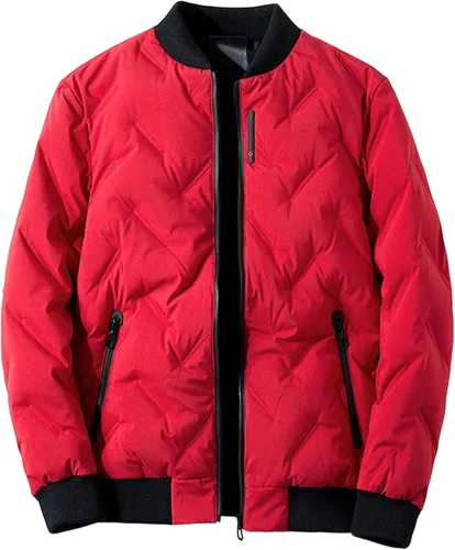 Vista 4 de Abrigo acolchado de diamante para hombre, abrigo ligero para otoño e invierno