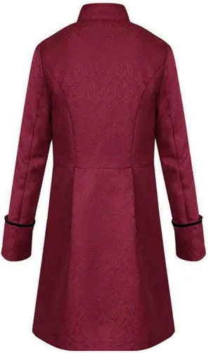 Vista 3 de WISHU Abrigo vintage steampunk para niños, disfraz de Halloween, pirata medieval, gótico, renacentista, chaqueta victoriana para niños