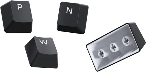 Vista 3 de PWNAGE Juego completo de teclas PBT - Juego de teclas de teclado completo PBT de doble disparo con brillo (negro)