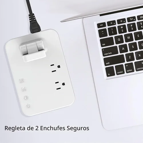 Vista 3 de Drevet Lámpara de escritorio LED, luz de escritorio con 1 puerto de carga USB y 2 tomas de corriente alterna, 3 modos de iluminación, 3 niveles
