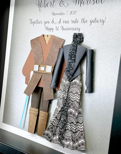 Vista 3 de Personalized Star Wars Padme and Anakin Wedding Gift Frame