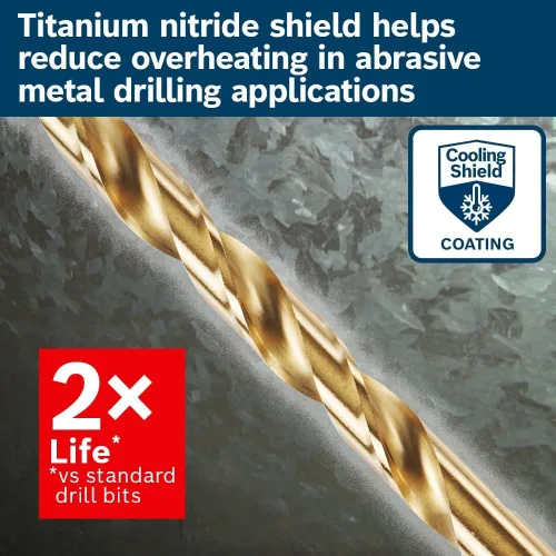 Vista 5 de Bosch TI2159IM - Broca recubierta de nitruro de titanio Impact Tough™ de 1/2 pulgada