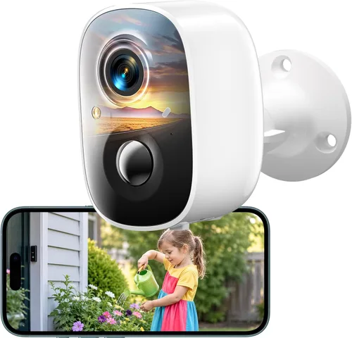 Vista 9 de 2K Security Cameras Wireless Outdoor,WiFi Cameras for Home Security White-2pack