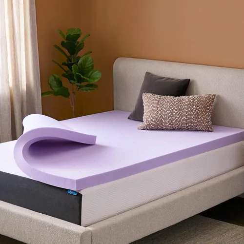 Vista 16 de Lucid Cubrecolchón de espuma viscoelástica con infusión de carbón de bambú de 2 pulgadas - Tamaño Twin - Control de humedad y olor - Ventilado