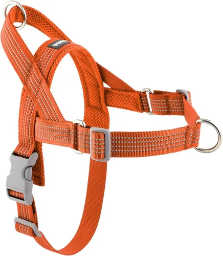 Vista 12 de Arnés sin tirones para perro con asa, ajustable, de malla suave, acolchado, reflectante, arnés para caminar con clip frontal para perros pequeños