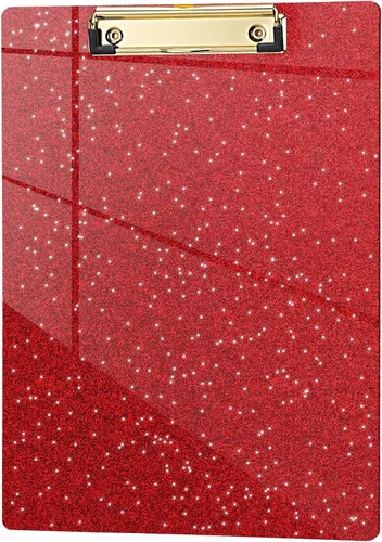 Vista 57 de Hongri Portapapeles de Plástico y Acrílico con Purpurina, 8.5x11" Portapapeles Tamaño Carta A4 Estándar para Aula, Profesor, Mujeres. Bonito