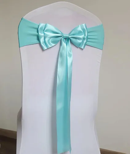 Vista 14 de 6 bandas elásticas para silla, lazos dobles, bandas de elastano para decoración de bodas, fiestas, cumpleaños, banquetes, suministros de Navidad