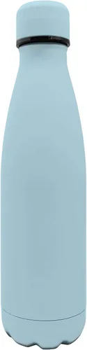 Vista 47 de NERTHUS FIH 712 - Botella aislada de doble pared para diseño frío y caliente, acero inoxidable, 11.8 fl oz, sin BPA, 18/8, color azul bebé