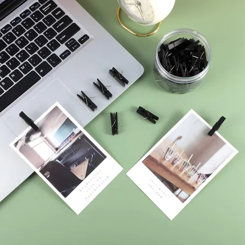 Vista 6 de 50 clips de presión para tablón de anuncios, pasadores de madera con clips, clips de cubículo, clip de pared, accesorios de cubículo para paneles