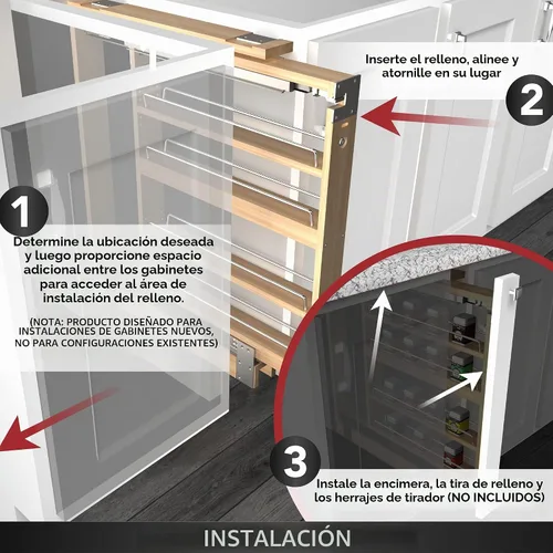 Vista 6 de Rev-A-Shelf 432-BF-3C Base extraíble con estantes ajustables de 3 pulgadas, natural