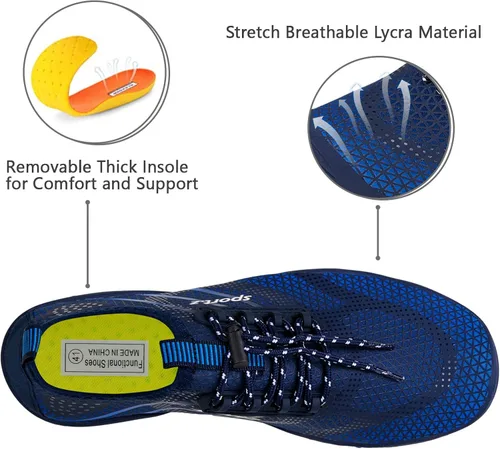 Vista 2 de WateLves - Zapatos de agua para hombres y mujeres, para natación, para la playa, la piscina, surfear, hacer yoga o aeróbics acuático, calcetines