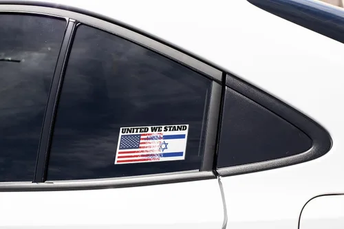 Vista 7 de United We Stand USA - Adhesivo con la bandera de Israel con adhesivo de bandera de Israel, varios tamaños
