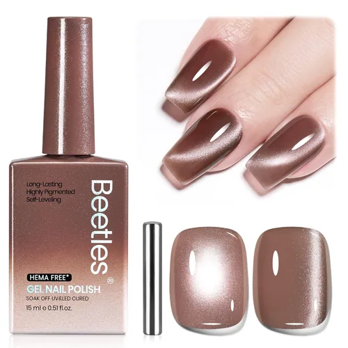 Vista 39 de Beetles - Esmalte de gel blanco, 0.5 onzas líquidas, tamaño completo, sin A - Creme White Hema Free white Rhythm
