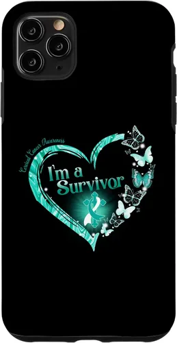 Vista 13 de Teal Ribbon Butterfly Cervical Cancer I'm A Survivor Case for iPhone 17