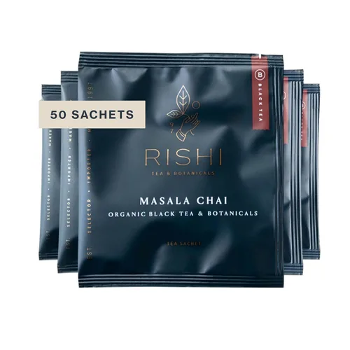Vista 10 de Rishi Tea Té Masala Chai - Orgánico, Mezcla de Té Negro de Hoja Suelta de Assam con Especias Enteras, Energizante y Con Cafeína - 16 Onzas, +37
