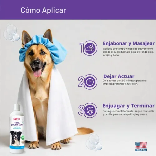 Vista 4 de Champú natural para perros para abrigos gruesos, 16 onzas
